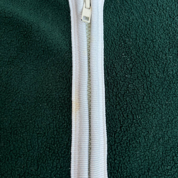 VINTAGE CRISTOPHER & BANKS GREEN FLEECE HALF ZIP STAR EMBROIDERY FESTIVE SMALL - Picture 4 of 4